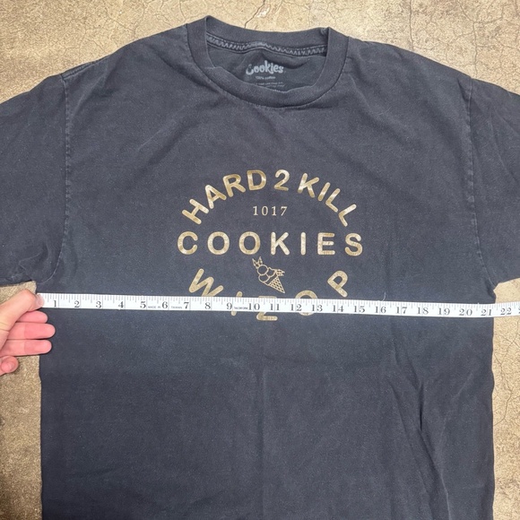 Cookies T-Shirt Mens Large Black Gold Graphic Streetwear Hard 2 Kill Print Hip H - Picture 5 of 6